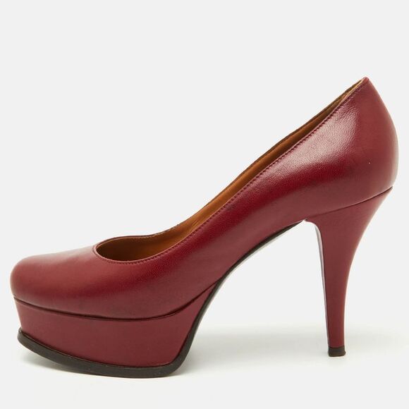 Fendi Dark Red Leather Fendista Platform Pumps Size 37,New Products : American Fashion Style Bags On Sale